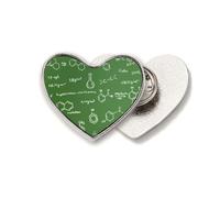 Broche de metal orgánico con diseño de corazón y estructura molecular de atoc