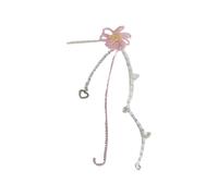 Broche de metal resistente con diamantes de imitación brillantes para el pelo, diseño floral, para ocasiones especiales