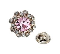 Broche de moda con diamantes de imitación brillantes, delicada artesanía, pin de solapa para vestidos, ocasiones especiales, aleación de diamantes de imitación, talla única, como se describe