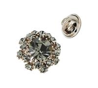 Broche de moda con diamantes de imitación brillantes, delicada artesanía, pin de solapa para vestidos, ocasiones especiales, aleación de diamantes de imitación, talla única, como se describe