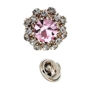 Broche de moda con diamantes de imitación brillantes, delicada artesanía, pin de solapa para vestidos, ocasiones especiales, broche de broche, talla única, como se describe