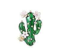 Broche de moda que representa el tema de cactus para ella, accesorio unisex esmaltado