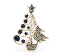 Broche de mujer con temperamento sencillo para mujer y hombre, árbol de Navidad con diamantes de imitación para mujer y hombre