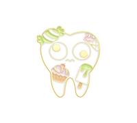 Broche de mujer para mujer, alfileres esmaltados para salud bucal, broches de dientes, insignias de solapa, lindos dientes, broche de esmalte de frutas, broche de solapa de dientes de salud