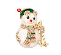 Broche de muñeco de nieve de Navidad para mujer Diseño de dibujos animados Encantadora insignia para ropa festiva Ideal para fiestas navideñas y decoración