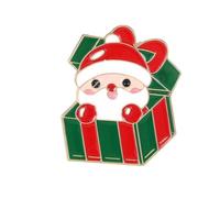 Broche de Navidad de aleación con cara de Papá Noel alegre para decoración de ropa, diseño de respaldo seguro, accesorio resistente con temática navideña, broche de Navidad resistente, talla única