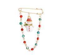 Broche de Navidad Santa Claus Calcetines de copas de nieve Bells Corona de nieve Corona de ciervos Long Chain Tassel Pins de aguja grande