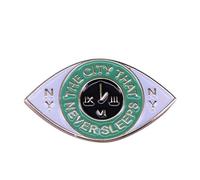 Broche de Nueva York, Pin de esmalte ojo NY The City that Never Sleeps Pin Pin, Metal, Sin gemas.