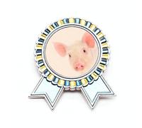 Broche de observación con orejas de cerdo y ojos de cerdo, ganador de medalla, Medium, Metal