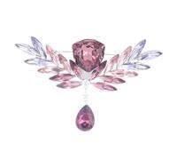 Broche de oro de 14 quilates esmaltado vintage con alas de ángel, elegante pin de cadena con moissanita, ideal para trajes de hombre, bodas y eventos formales, 1, Concha, Moissanita