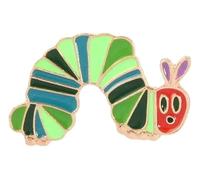 Broche de oruga hambrienta con diseño de ferrocarril de fresa, Klein, Metal no precioso