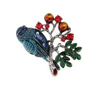 Broche de pájaro con diamantes de imitación deslumbrante con técnicas únicas de goteo de aceite, accesorio de solapa para uso diario u ocasiones especiales, broche de pájaro con diamantes de imitación