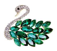 Broche de pájaro de cristal refinado, broche unisex de moda, textura de aleación, adecuado para opción de estilo multifircional, elegante corpiño, talla única, como se describe