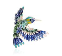 Broche de pájaro elegante de aleación con revestimiento de esmalte vívido diseño inoxidable accesorio de solapa para mujeres amigos Ocasiones de regalo broche de colibrí esmalte, talla única, como se