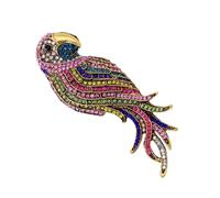 Broche de pájaro vintage - Broche de pájaro antiguo portátil decorativo para alfileres de mochila | Broche de loro con diamantes de imitación de aleación de zinc, broche para camisa antigua