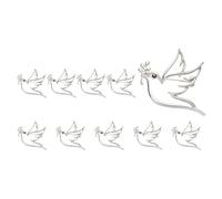 Broche de palomas de la paz con rama hueca, acabado pulido, cierre seguro para un atuendo versátil y elegante, broche de palomas vintage, talla única, como se describe