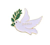 Broche de palomas de la paz de moda estilo moderno que representa la paz y la amistad, versátil y adecuado como regalo de aniversario duradero