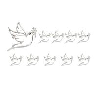 Broche de palomas huecas, diseño intrincado de ramas de rama, joyería ligera de aleación de zinc, perfecto para el uso diario, broche de palomas de la paz, One Size, como se describe
