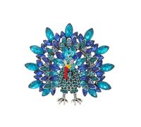 Broche de pavo para mujer, colorido broche de diamantes de imitación, broche de pavo de Acción de Gracias, lindo broche de cristal para Acción de Gracias, Navidad, joyería de moda, L, Acero aleado, No