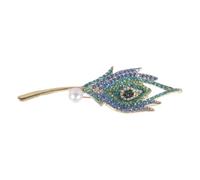 Broche de pavos reales con cierre seguro, accesorio de ropa, hermosa insignia de plumaje, textura de aleación, adecuado para atuendo, versatilidad, elegante accesorio de pavos reales, talla única
