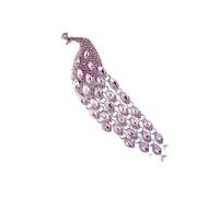 Broche de pavos reales de cristal, elegante broche de pavos reales de cristal, textura de aleación, perfecto para bodas y eventos formales, joyería de fiesta de noche, talla única, como se describe