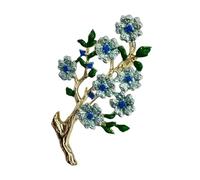 Broche de peonía esmaltado multiusos pintado a mano con perlas y acento floral vintage para mujer, elegante joyería de regalo, As show, Metal