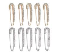 Broche de perlas, broche de seguridad, alfileres y clips de chal de cristal, clips de perlas y cristales sintéticos, suéter, bufanda, abrigo, alfiler de joyería, 10 piezas, para mujer, niña, ropa,
