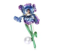 Broche de perlas con diseño de lirios, ligero, artesanía, versátil, accesorio de moda para fiestas diarias, ocasiones de fiesta, broche floral de aleación, ideas de regalo, talla única, como se