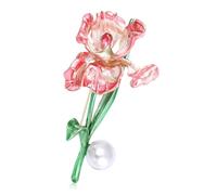 Broche de perlas con diseño de lirios, ligero, artesanía, versátil, accesorio de moda para fiestas diarias, ocasiones de fiesta, broche floral de aleación, ideas de regalo, talla única, como se