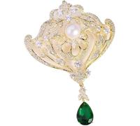 Broche de perlas de agua dulce, estilo vintage, elegante, para suéter de mujer, accesorios de ropa, Talla única, Acrílico, No es una piedra preciosa