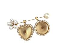 Broche de perlas de lujo con revestimiento resistente al deslustre e imagen clara, perfecto para fotos familiares u ocasiones especiales