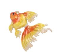 Broche de pez dorado con diseño de aleación esmaltada por goteo, diseño de dos vías para mujeres, regalo, fiesta, joyería, ropa, accesorios, goteo, aceite, artesanía, One Size, como se describe