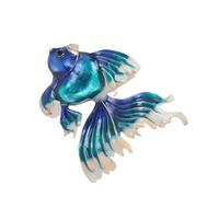 Broche de pez dorado con diseño de aleación esmaltada por goteo, diseño de dos vías para mujeres, regalo, fiesta, joyería, ropa, accesorios, goteo, aceite, artesanía, One Size, como se describe