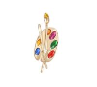 Broche de pincel de pintura, aleación, 2.75 x 3.94 pulgadas, diseño artístico, accesorio de para disfraces, paleta de pintores para chaquetas, sombreros, bolsos, amantes del arte,