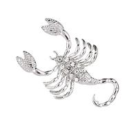 Broche de plata con diamantes de imitación con diseño de animales de escorpión, 3.6x5.6 cm, Plástico, como se describe en