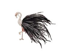 Broche De Plumas Broche clásico unisex con plumas, elegante, a la moda, for mujer y niña(Black)
