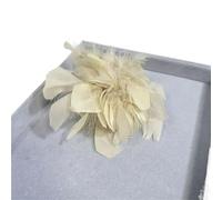 Broche de Plumas Broche retro de plumas grandes for mujer, con forma flor en el pecho, for vestido, sombrero, decoración, ramillete para fiestas, bailes y banquetes(Khaki)