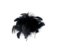 Broche de Plumas Broche retro de plumas grandes for mujer, con forma flor en el pecho, for vestido, sombrero, decoración, ramillete para fiestas, bailes y banquetes(Black)