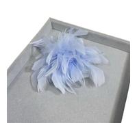 Broche de Plumas Broche retro de plumas grandes for mujer, con forma flor en el pecho, for vestido, sombrero, decoración, ramillete para fiestas, bailes y banquetes(Light Blue)