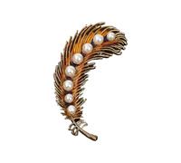 Broche de plumas de diamantes de imitación con circonitas brillantes, accesorios de ropa para fiestas, bodas y uso casual, broche de plumas de pavos reales, talla única, como se describe