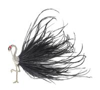 Broche de plumas de flamenco 3D único con piedras de circonita, accesorio de solapa ligero para chaquetas, vestidos, joyería artística de flamenco, One Size, como se describe