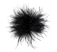 Broche de Plumas Negro 2 en 1 con Clip y Aguja, Accesorio Boho Vintage en Diseño Floral para Mujer, Ideal para Peinados, Vestidos, Chaquetas, Sombreros y Bodas