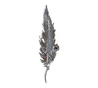 Broche de plumón de metal antiguo, elegante, tradicional, para hombre, mujer, unisex, regalo tradicional, elegante, broche de plumón permanente de metal, talla única, como se describe