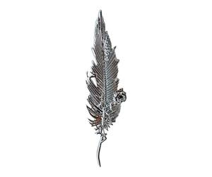 Broche de plumón de metal antiguo, joyería tradicional elegante, adición de joyería masculina, unisex, presente tradicional, elegante, broche de plumón, de metal permanente, adición