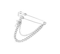 Broche de punzón de doble capa, borlas, cadena, solapa, hebilla, exquisito, metal, moderno, unisex, broches de traje para hombre, Metal, No es una piedra preciosa