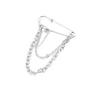 Broche de punzón de doble capa, borlas, cadena, solapa, hebilla, exquisito, metal, moderno, unisex, broches de traje para hombre, Metal, No es una piedra preciosa