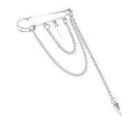 Broche de punzón de doble capa, borlas, cadena, solapa, hebilla, exquisito, metal, moderno, unisex, broches de traje para hombre, Como Se Describe, Metal, No es una piedra preciosa