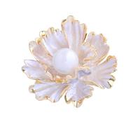 Broche de ramillete de peonías para mujer, con diamantes de imitación decorados, perlas para bodas, fiestas, ramilletes, elegante, solapa multifuncional, flor