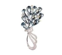 Broche de ramo de moda de diseño elegante - Cristal para mujer, accesorio de traje, talla única