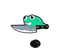 Broche de ranas verdes de aleación delicada broche de ranas artísticas insignias elegantes para aquellos que aman los accesorios inconfundibles de color vivo, talla única, como se describe